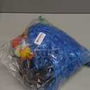 Tigeen 6 Pcs Coconut Bra Hawaiian Grass Hula Skirt Costume Set Dance Leis Outfit for Women Luau Party Supplies,15.7 Inch (Blue)