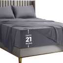Utopia Bedding Full Size Extra Deep Pocket Sheet Set Fits Mattresses Up to 21 inches Cooling, Soft & Breathable Oeko-Tex 4 Piece Bed Sheets (Grey)