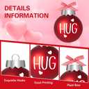 24Pcs Valentines Day Ball Ornaments, 2.36Inch Red Pink White Hanging Balls for Tree, Letter Hanging Baubles Valentine's Day Party Supplies for Wedding Home Anniversary Decor