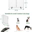 Dog Gate for Doorways, Foldable Dog Gate Indoor, Pet Gates for Doorways Bedroom, Puppy Gate with Metal Support Feet, Room Divider, 2 Panel - 37"Wide Standard, White