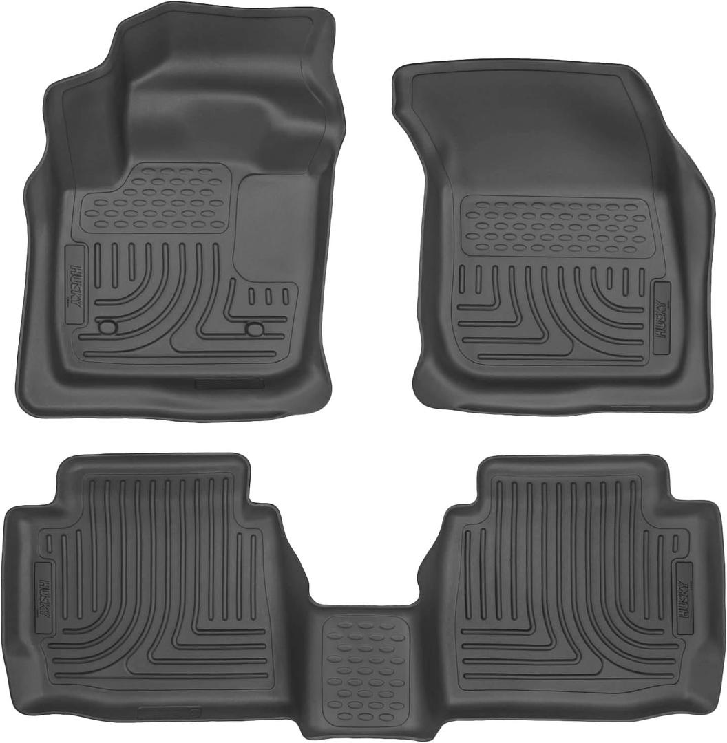 Husky Liners Weatherbeater Floor Mats | Fits 2013 - 2016 Ford Fusion & Lincoln MKZ | Front & 2nd Row, 3-pc Black - 99751