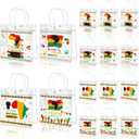 24 Pcs Juneteenth Gift Bags Black History Month Gift Bags with Handles Juneteenth Party Favors Clear PVC Gift Bags African American Goodie Bags for Freedom Day Independence Day, 8 x 8 x 3.15 Inch