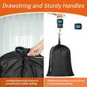 Polecasa Extra Heavy-Duty Laundry Bag 21x24”- Machine Washable Small Storage Bag with Reinforced Handles & Drawstring Closure & ID Tag for College Dorm Travel - Black