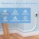 118 Inch Wall Cord Hider Self-Adhesive Flexible for TV Home Audio RG6 Coaxial Cable, PVC Cable Concealer for Home and Office, Cover Cable Raceways, White (3 M)