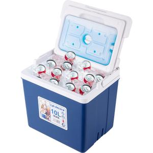 11Qt 19Qt Insulated Portable Cooler Leak-Proof Ice Chest Lunch Box Hard Coolers with Extra Ice Pack for BBQ, Camping, Picnic (Blue)