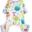 Dog Pajamas Pet Clothes for Small Dogs Girl Boy Soft Stretchy Spring Summer Puppy Cat Pjs Jammies Outfit Male Female (Medium, Cake)
