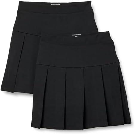Amazon Essentials Girls' Uniform Pleated Skort Skirt, Pack of 2, Medium