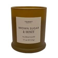 Foundry Candle Co. Soy Blend Jar Candle Brown Sugar & Honey, 11 oz