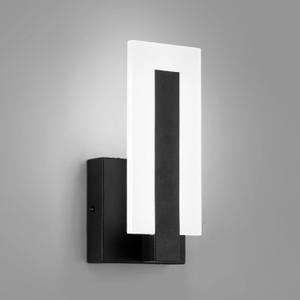 Modern LED Acrylic Wall Sconce, Black Indoor Wall Light Fixtures, 6000K Cold White Wall Mounted Lamp, Wall Sconce Lighting for Hallway, Study,Stairway, Corridor, Bathroom (1 PACK)