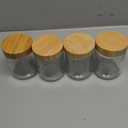 DRKIO 16 Oz Overnight Oats Containers with Bamboo Lids - 4 Pack Glass Storage Jars with Airtight Lids Wide Mouth Mason Food Jars Great for Meal Prep Salad Chia Pudding Snacks Yogurt Sugar Spice Cereal