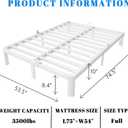 10 Inch Full Size Bed Frame, White Bed Frame Full with Metal Gaskets, No Box Spring Needed, Rounded Corner Design, Heavy Duty Steel Platform Support,Reserved Holes, Noiseless, Storage Space