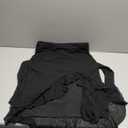 BDUCK+ Women's Off Shoulder Bodycon Mini Dress Mesh Long Sleeve Ruched Ruffle Hem Cocktail Party Dress for Club Date Night L