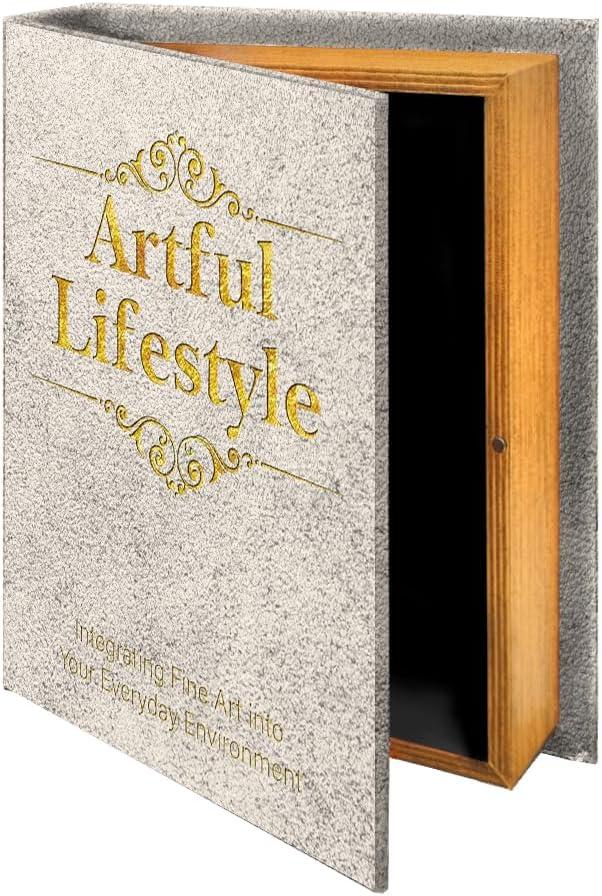 Decorative Book Box Artful Lifestyle Faux Book Storage Box Beige Fake Books Boxes Leather Books Hidden Storage Boxes for Jewelry Photos Remote Coffee Table Letter Safe for Home Decor