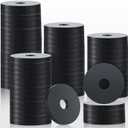 100 Pieces Rubber Washer Heavy Duty Abrasion Resistant Rubber, 1 Od x 1/4 ID x 1/8 Thickness Flat Washer Flat Grommets for Bolts Spacers, Vibration Suppression