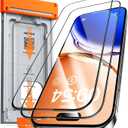 HATOSHI for iPhone 15 Pro Screen Protector Auto-Dust Removal Zero Bubble 9H+ Hardness Tempered Glass Full Coverage Easy Installation 2 Pack