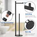 Toilet Paper Holder Stand, Bathroom Toilet Paper Roll Holder Stand with Reserve, Standing Toilet Paper Holder with Storage,Toilet Paper Roll Holder for 4 Rolls, Black