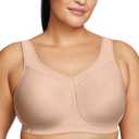 Full Figure Plus Size High Impact Wonderwire Sports Bra Underwire #9066 (Beige, M)