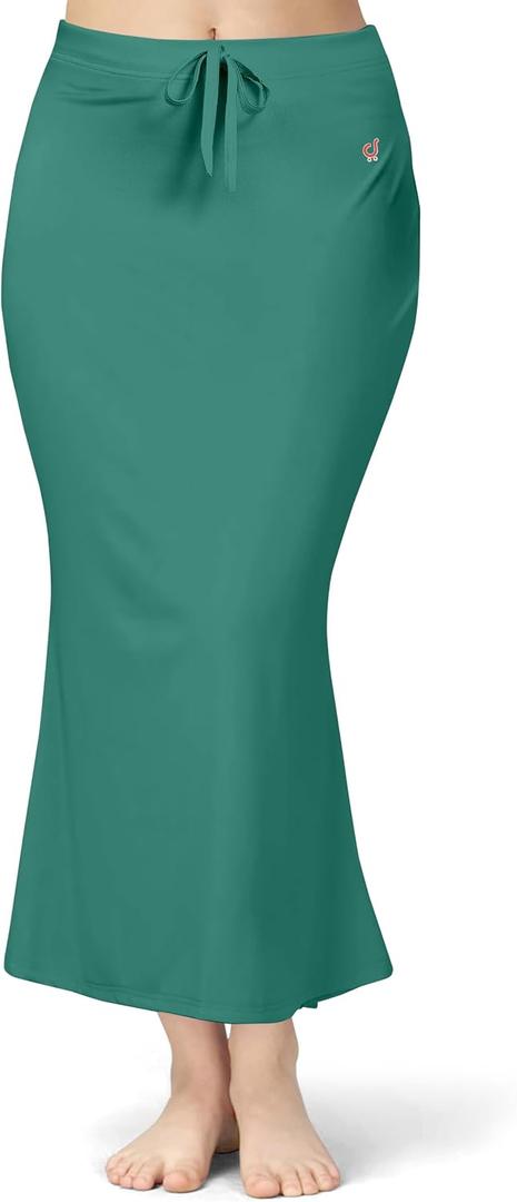 TRENDMALLS Spandex Saree Shapewear Petticoat for Women, Cotton Blended, Skirts for Women, Shape wear Dress (Green, S)