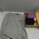 3 Pack Girls Long Sleeve Shirts Ribbed Knit Cotton Layering Tops Slim Fit Crewneck Casual Undershirts, Color: Black, Dark Gray, Mauve, 7-8