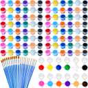 280 PCS Mini Acrylic Paint Set,20 Pack 12 Colors Acrylic Paint Strips with 40PCS Paint Brushes,Washable Paint Set for Home Classroom Birthday Party Favors