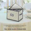 VERONLY Champagne Flute Storage Box,Quilted Stemware Storage Box Shell, Stackable Champagne Glass Container,Wine Glass, Crystal Glassware, Drinkware Case for Moving Transport (Beige)