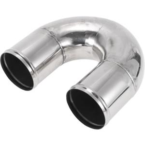 Motoforti 180 Degree U BendMandrel Exhaust Tube with Bead Roll DIY Custom Car Modified Exhaust Pipe Tubing Piping 4" OD 7.87" Length T304 Stainless Steel Silver Tone