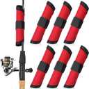 6 Pcs Lure Wraps, 5.9 Inch Fishing Lure Wraps, Bait Gloves Lures Shield for Fishing Rod, Fish Hook Storage Protectors, Pole Sleeve Guard for Protecting Fishermen(Red)