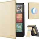 CoBak Stand Case for 7" Kindle Paperwhite 12th Gen 2024 and Kindle Colorsoft with Hand Strap - Compatible with iPhone MagSafe, for Samsung/Belkin/Anker Wireless Charging Pads, Durable, Auto Sleep Wake (*Pearlescent Gold)