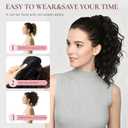 ZQIAN BEAUTY 12 Inch Dark Brown Ponytail Extension - Soft Curly Pony Tails Hair Extensions, Claw Clip Ponytail Extension, Short Synthetic Hair Pieces for Women (Color: Dark Brown)