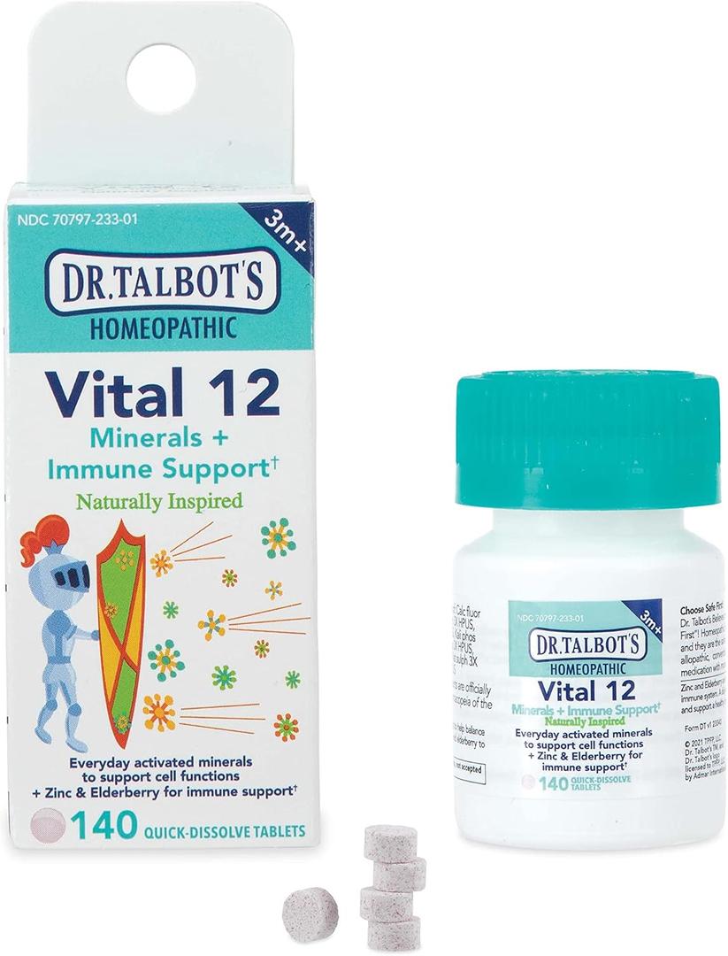 Dr. Talbot's Vital 12 Tablets, Naturally Inspired, Minerals and Immune Support, Quick Dissolve, 140 Count