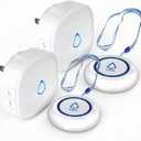 Caregiver Pager, METAK Wireless Call Button for Elderly/Senior at Home, 2 Receivers + 2 SOS Buttons, Emergency Panic Call Bell, Medical Life Alert Necklace System for Patients, Disabled, Nurses