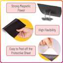 Magnetic Sheets with Adhesive Backing for Crafts, DIY. 12 Strong Craft Magnets 8.5" x 11" to Make Flexible Magnet Self Sticky Tapes, Strips, Squares, Sheet for School Classroom Board, Fridge, Photos