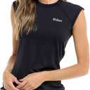 Women's Raglan Cap Cozy Honey Short Sleeve Rashguard 50+ Uv Protection Skin Guard (Large, Black)