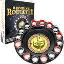 Shot Glass Roulette Drinking Game  16-Piece Red/Black Set with 2 Metal Balls, Fun Adult Party Game for White Elephant, Game Nights, and Gifts