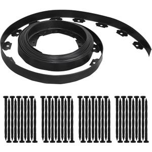 Gardzen 1.5" x 33' Landscape Edging Kit, Garden Edging Coil Comes with 40 Pcs Spikes, No Dig Lawn Border Design