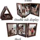 5x7 Triple Picture Frame Collage, 3 Opening Photo Frame for Tabletop, Rustic Wooden Multi Photo Frame for Family, Wedding, Baby Memories, Mother's Gifts, Dark Brown