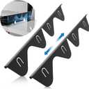 Stainless Steel Stove Gap Covers,Stove Gap Filler,kitchen stove counter gap cover,Easy to Clean Gap Filler,Easy retractable Length 13.8" to 27.6",Black (2PCS)