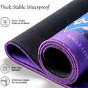 Mahjong Mat with Rules, Blue Purple American Mahjong Mat, 3MM Non-Slip Rubber Noise Reduction Mah Jongg Mat, 32.7x32.7in Rolled No Creases Waterproof Mah Jongg Table Mat for Mah Jong & Card Games