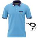 CUEJDSA Men's Baseball Softball Umpire Polo Shirt, Mens Short Sleeve Umpire Shirts, Referee Ref Umpire Jersey Uniform(Light Blue, Size L)