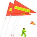 Replacement Reflective Safety Flags Large Size 2 Packs Compatible with Step2 Kid Alert Slow Down Signs for Neighborhoods Weatherproof Warning Flag Kids at Play Signs for Street