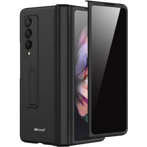 Miimall for Samsung Galaxy Z Fold 3 Case with Privacy Screen Protector, [Anti Spy] Built-in Adjustable Kickstand & Magnetic Hinge Protection Full-Body Protective Case for Galaxy Z Fold 3 5G Black