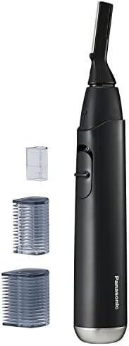 Panasonic Facial Hair Trimmer for Sensitive Skin, Unisex Detailer with Flexible Head, Gentle on Acne, Includes 2 Eyebrow Attachments, Wet/Dry - ER-GM40-K (Black)
