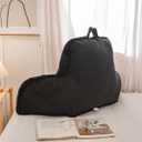 Holawakaka Reading Pillow for Sitting up in Bed Sofa Kids Teens, Backrest Pillow with Arms for Boys Girls Women Petites Pregnancy, Back Support Cushion for Couch Floor Nursery Playroom (Black)