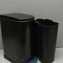 CEROELDA Small Bathroom Trash Can with Lid Soft Close-5L/1.3 Gal Slim Garbage Can-Metal Step Wastebasket-Rectangle Narrow Waste Bin for Office, Bedroom, Toilet, Live Room (Black)