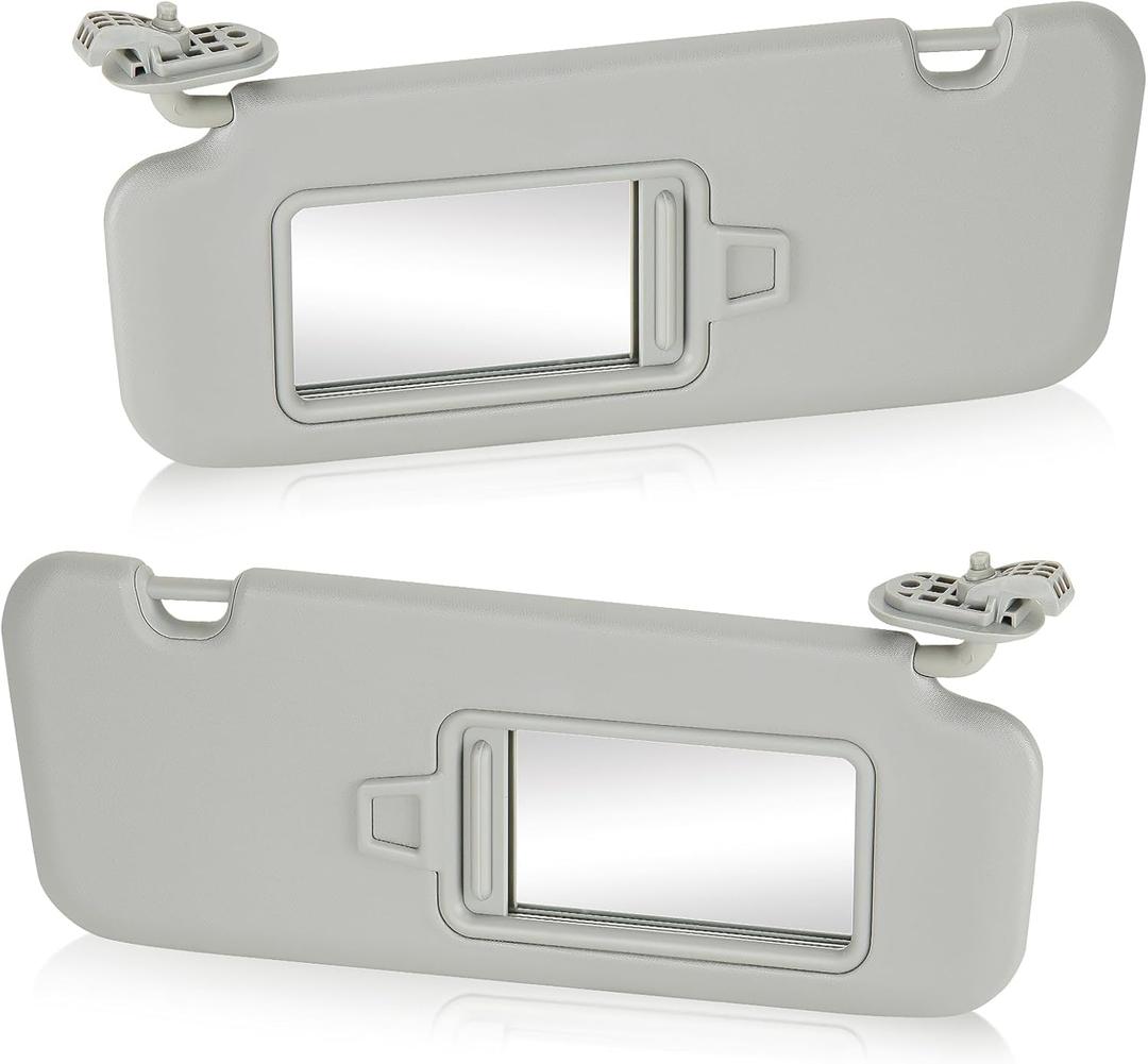 2Pcs Driver & Passenger Side Sun Visor Without Light Fit for Hyundai Elantra 2017 2018 2019 2020, Replaces for 85210F2100TTX 85210-F0100TTX Gray