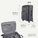 SwissGear Sion Softside Expandable Spinner Luggage Durable Lightweight Travel Suitcase, Dark Grey, Checked-Medium