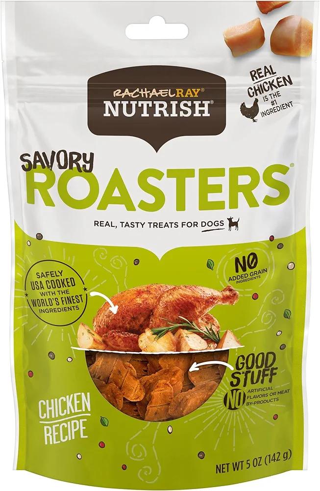 Nutrish Rachael Ray Dog Treats Savory Roasters Chicken Recipe, 5 oz. Pouch, 5 Count, Best By: 07/06/2026