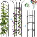 100% Metal 6.6ft Obelisk Trellis for Climbing Plants Outdoor 2PK, Garden Tower Trellis for Potted Plants Indoor with Twist Tie and Butterflies, Plant Support for Clematis Tomato Cucumber