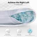 DAYLUCK Cooling Bed Pillows for Sleeping 2 Pack, Standard/Queen Size Set of 2, Firm and Soft Adjustable Shredded Memory Foam Pillows for Side Back Stomach Sleepers, Neck Pain Relief (White)