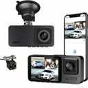 2K Dash Camera for Car Front and Rear Inside WiFi Dash Cam with Phone App Security Video Recorder, HD 1080P Dashcam 2'' Screen Loop Recording, HDR, G-Sensor